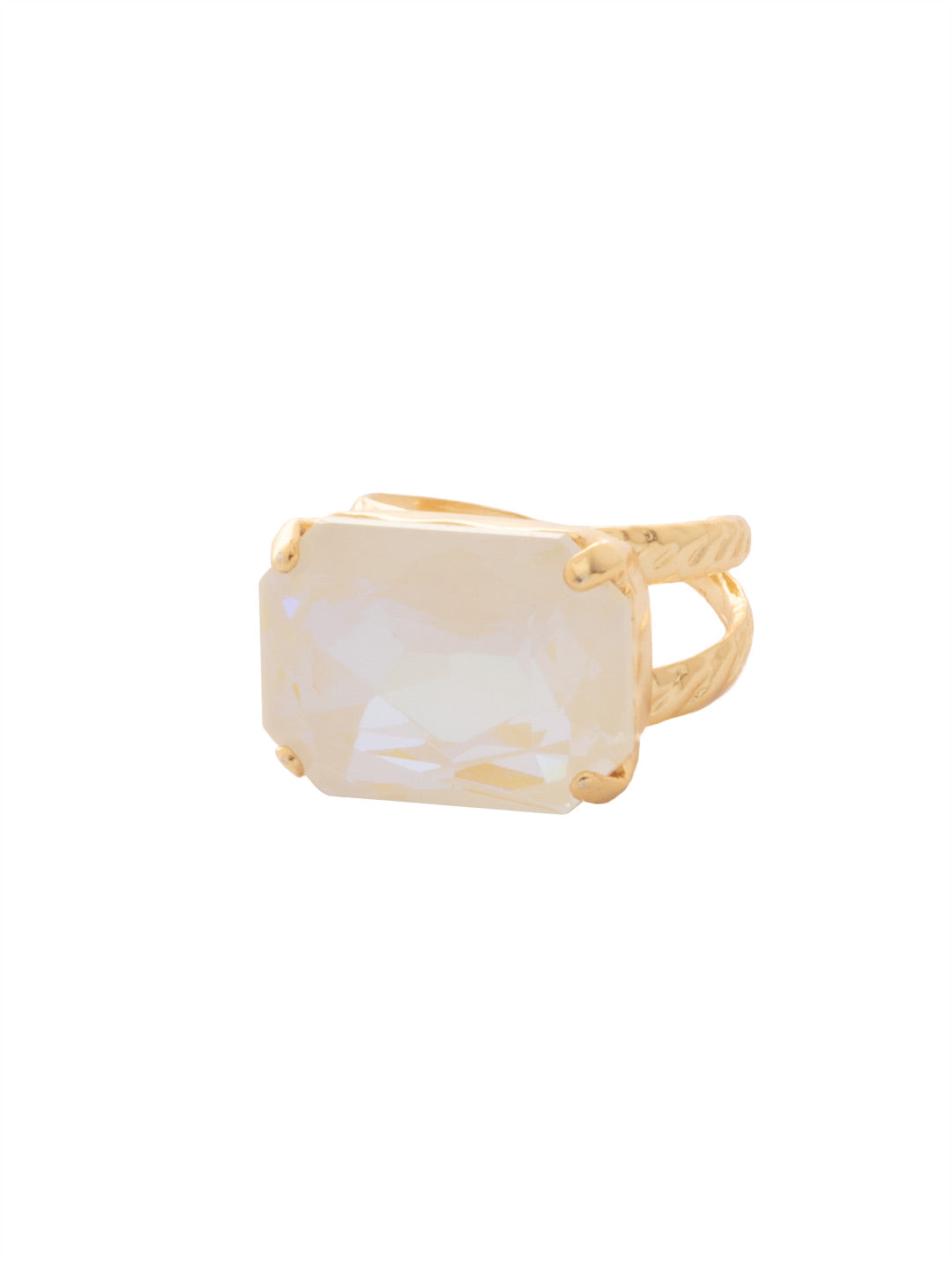 Kathleen Statement Ring - RFF8BGICL - <p>The Kathleen Statement Ring features an emerald cut candy gem crystal on a braided double band. Ring size: 7 (US) From Sorrelli's Icicle collection in our Bright Gold-tone finish.</p>