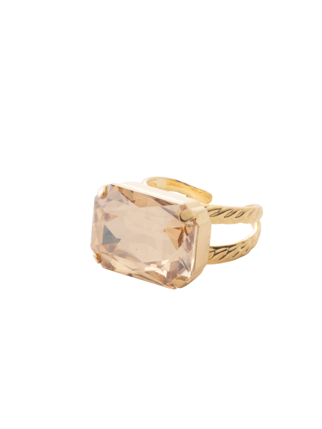 Kathleen Statement Ring - RFF8BGMS - <p>The Kathleen Statement Ring features an emerald cut candy gem crystal on a braided double band. Ring size: 7 (US) From Sorrelli's Maple Syrup collection in our Bright Gold-tone finish.</p>