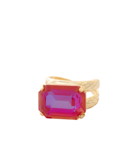 Kathleen Statement Ring - RFF8BGRCP - <p>The Kathleen Statement Ring features an emerald cut candy gem crystal on a braided double band. Ring size: 7 (US) From Sorrelli's Red Carpet collection in our Bright Gold-tone finish.</p>