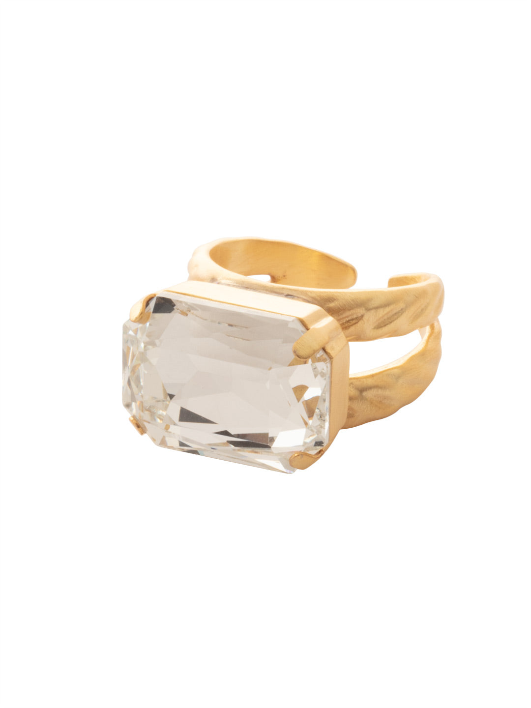 Kathleen Statement Ring - RFF8MGCRY - <p>The Kathleen Statement Ring features an emerald cut candy gem crystal on a braided double band. Ring size: 7 (US) From Sorrelli's Crystal collection in our Matte Gold-tone finish.</p>