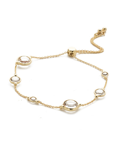 Inner Orbit Crystal Slider Bracelet - 4BEK34BGCRY - <p>Keep it simple with this slider featuring a delicate metallic chain dripping in crystal gems. From Sorrelli's Crystal collection in our Bright Gold-tone finish.</p>