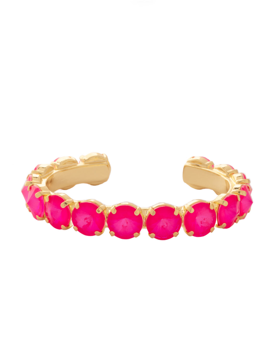 Joanie Cuff Bracelet - 4BEZ21BGETP - <p>The Joanie cuff bracelet features repeating crystals on an adjustable metal cuff band. From Sorrelli's Electric Pink collection in our Bright Gold-tone finish.</p>