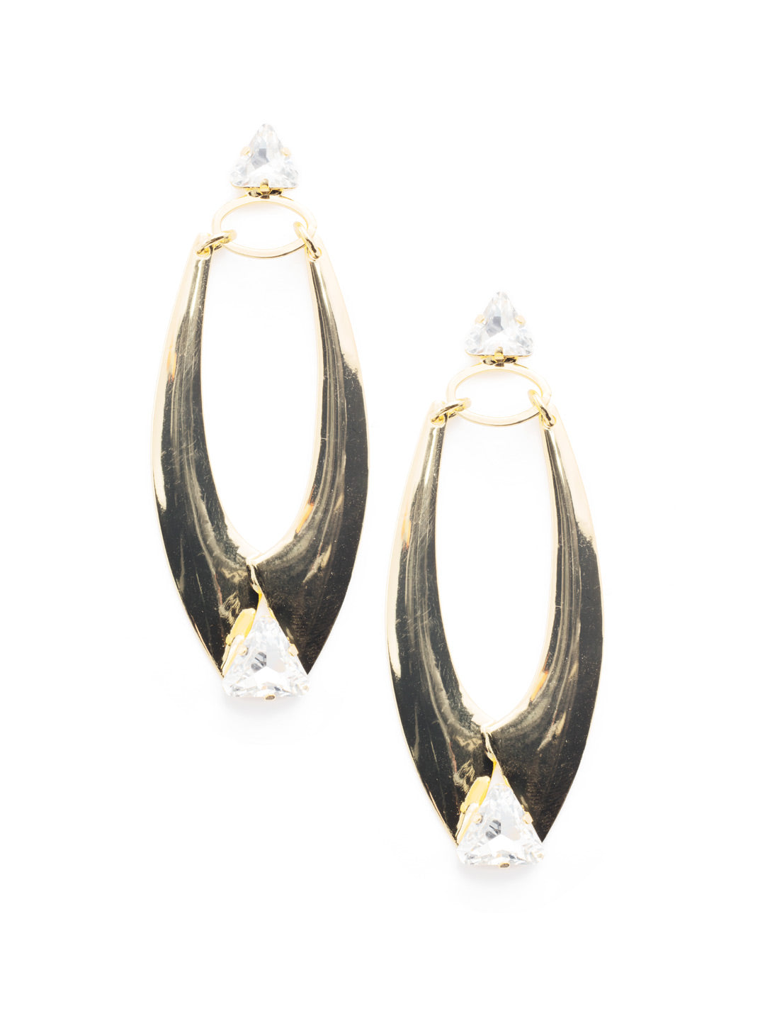 Peyton Statement Earrings - 4EEU3BGCRY - <p>Feeling bold and confident? Put on our Peyton Statement Earrings with stunning, sparkling triangle crystals affixed to the top and bottom to match your mood. From Sorrelli's Crystal collection in our Bright Gold-tone finish.</p>