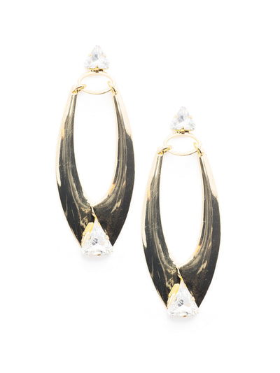 Peyton Statement Earrings - 4EEU3BGCRY - <p>Feeling bold and confident? Put on our Peyton Statement Earrings with stunning, sparkling triangle crystals affixed to the top and bottom to match your mood. From Sorrelli's Crystal collection in our Bright Gold-tone finish.</p>