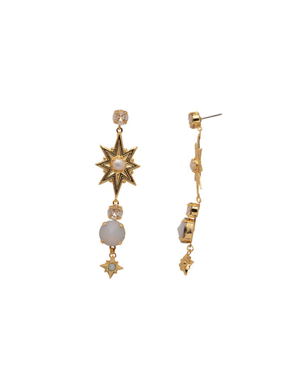 Stevie Statement Earrings - 4EFF44BGMDP - <p>The Stevie Statement Earrings feature metal stars, semi-precious stones, and various crystals dangling from a post. From Sorrelli's Modern Pearl collection in our Bright Gold-tone finish.</p>