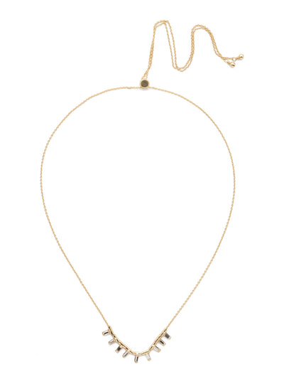 Monroe Pendant Necklace - 4NEN3BGCRY - <p>The Monroe Pendant Necklace is classic, yet edgy and fun. The simple metal strand holds interesting metal links dripping with sparkling bagette crystals that shine bright. From Sorrelli's Crystal collection in our Bright Gold-tone finish.</p>