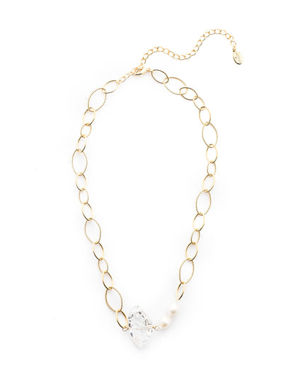 Ryder Tennis Necklace - 4NEU5BGMDP - <p>Airy links pair perfectly with a signature Sorrelli sparkling crystal and a set of pearls in our Ryder Tennis Necklace. From Sorrelli's Modern Pearl collection in our Bright Gold-tone finish.</p>