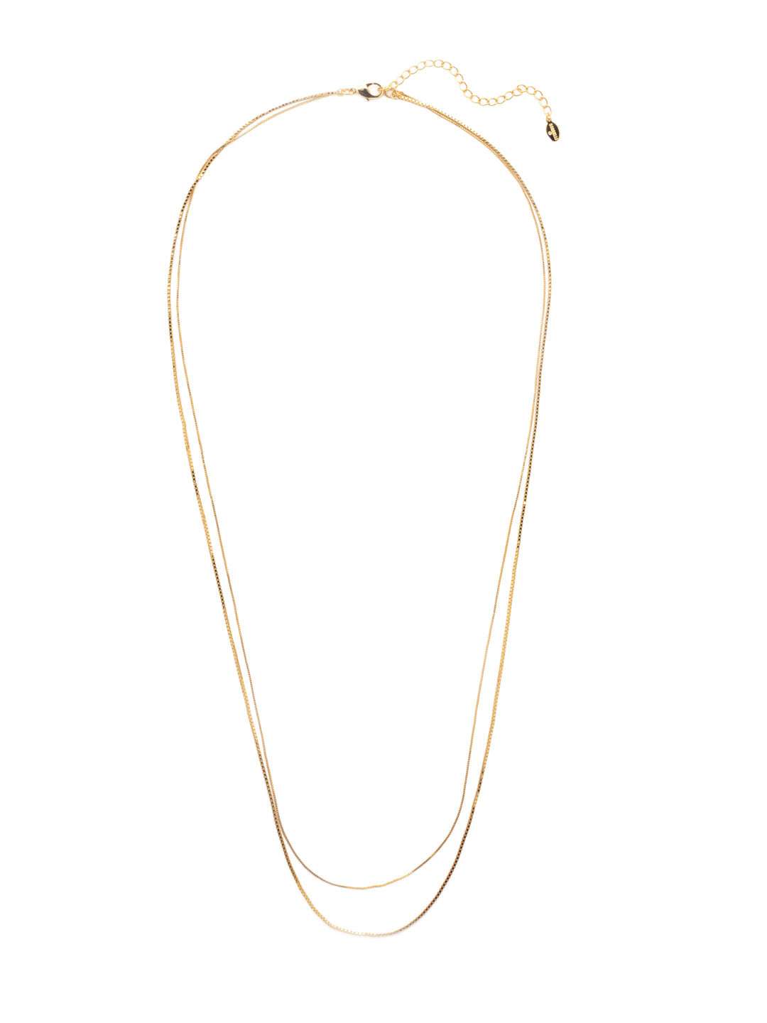 Susie Gold Pendant Necklace Layering Set of 2 in Bright White