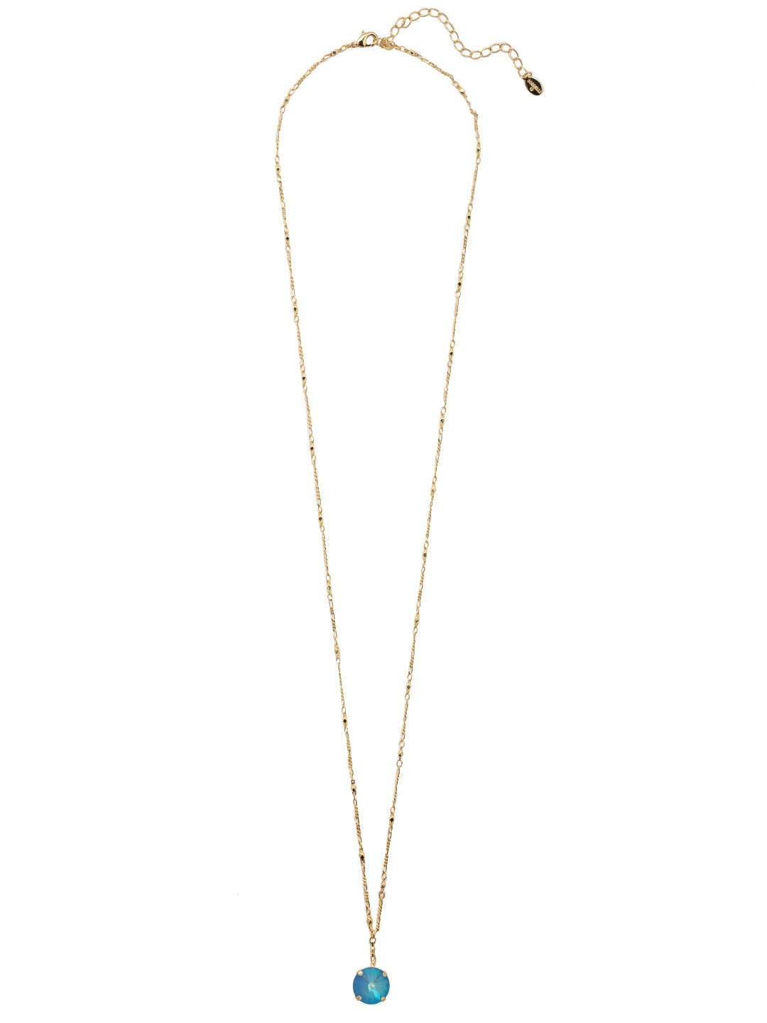 Nadine Long Pendant Necklace - 4NEZ16BGUB - <p>The Nadine Long Pendant Necklace features a single round cut crystal at the base of an adjustable long chain, secured with a lobster claw clasp. From Sorrelli's Ultra Blue collection in our Bright Gold-tone finish.</p>