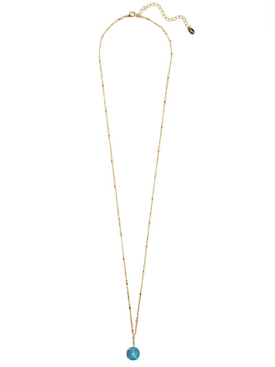 Nadine Long Pendant Necklace - 4NEZ16BGUB - <p>The Nadine Long Pendant Necklace features a single round cut crystal at the base of an adjustable long chain, secured with a lobster claw clasp. From Sorrelli's Ultra Blue collection in our Bright Gold-tone finish.</p>