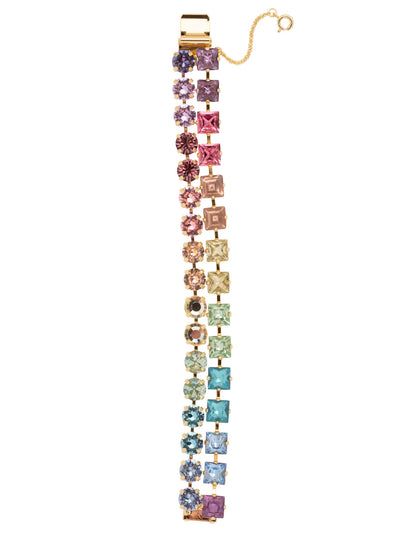 Match Made in Heaven Tennis Bracelet - BCQ21BGPRI - <p>A classic strand of square stones attached to a lovely line of round gems creates an in-sync duo of sparkle. This gorgeous piece packs the perfect amount of shine into a simply cut bracelet for an all day, casual or an all night, daring look. From Sorrelli's Prism collection in our Bright Gold-tone finish.</p>