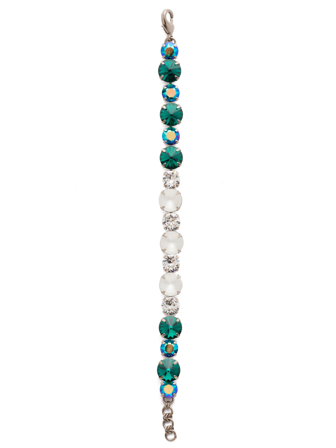 Round Cut Crystal Tennis Bracelet - BCR18ASSNM - <p>Classic and Chic! This bracelet may look simple, but it's the perfect piece to wear with anything and everything. From Sorrelli's Snowy Moss collection in our Antique Silver-tone finish.</p>