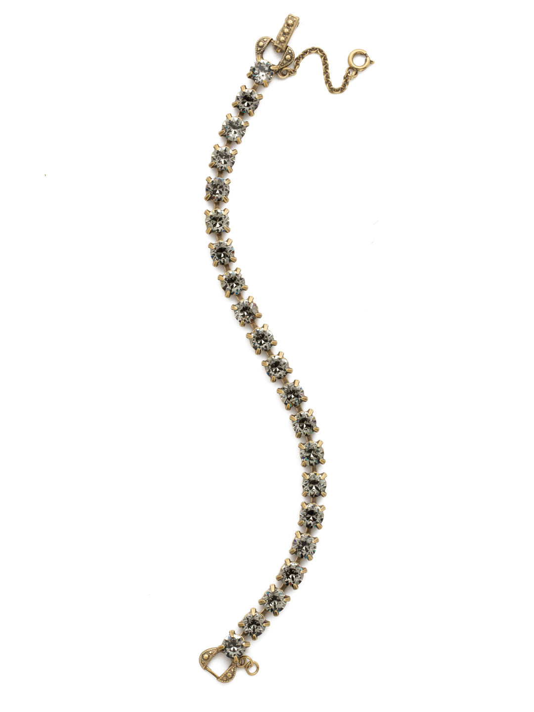 Repeating Round Tennis Bracelet - BCZ36AGBD - <p>Understated elegance. Repeating round crystals create a delicate strand of sparkle suited for anyone's style. From Sorrelli's Black Diamond collection in our Antique Gold-tone finish.</p>