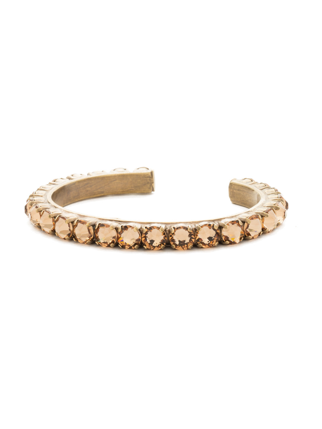 Enchanting Crystal Cuff - BDF7AGNT - <p>Inspired by our Riveting Romance cuff, this is a petite take on our most popular cuff. This piece will work with you - style it any way you please. From Sorrelli's Neutral Territory collection in our Antique Gold-tone finish.</p>