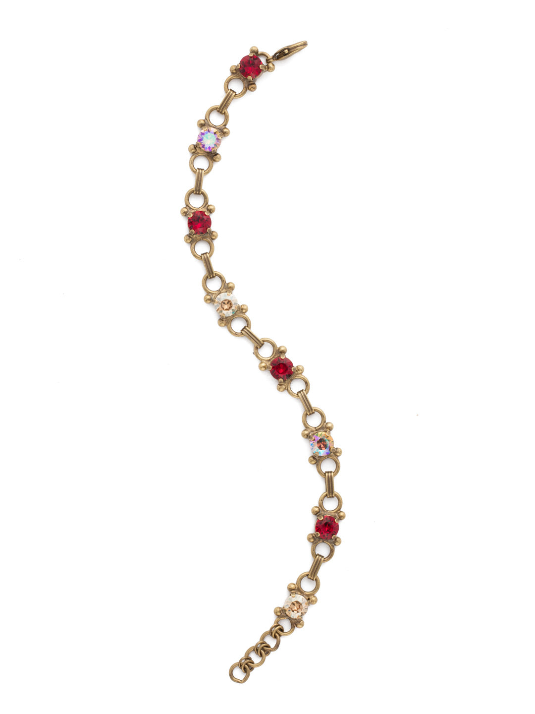 Mini Eyelet Line Bracelet Tennis Bracelet - BDH5AGGGA - <p>Our mini Eyelet Line Bracelet offers a classic design with edgy elements. Add this line bracelet to any look for just enough sparkle. From Sorrelli's Go Garnet collection in our Antique Gold-tone finish.</p>