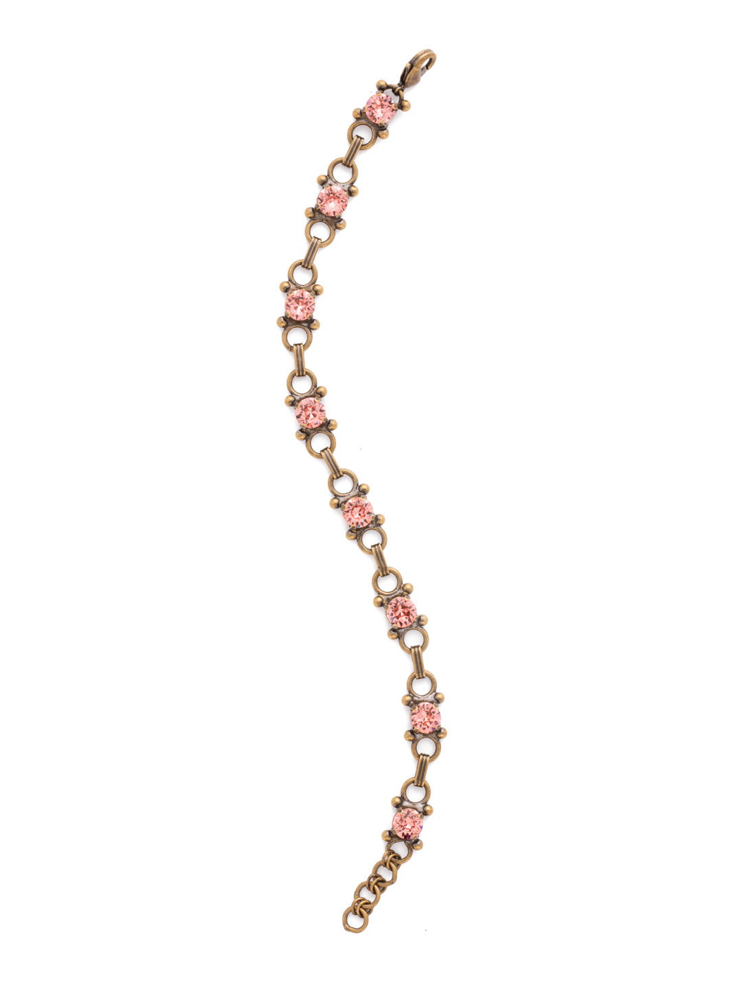 Mini Eyelet Line Bracelet Tennis Bracelet - BDH5AGPP - <p>Our mini Eyelet Line Bracelet offers a classic design with edgy elements. Add this line bracelet to any look for just enough sparkle. From Sorrelli's Pink Peony collection in our Antique Gold-tone finish.</p>