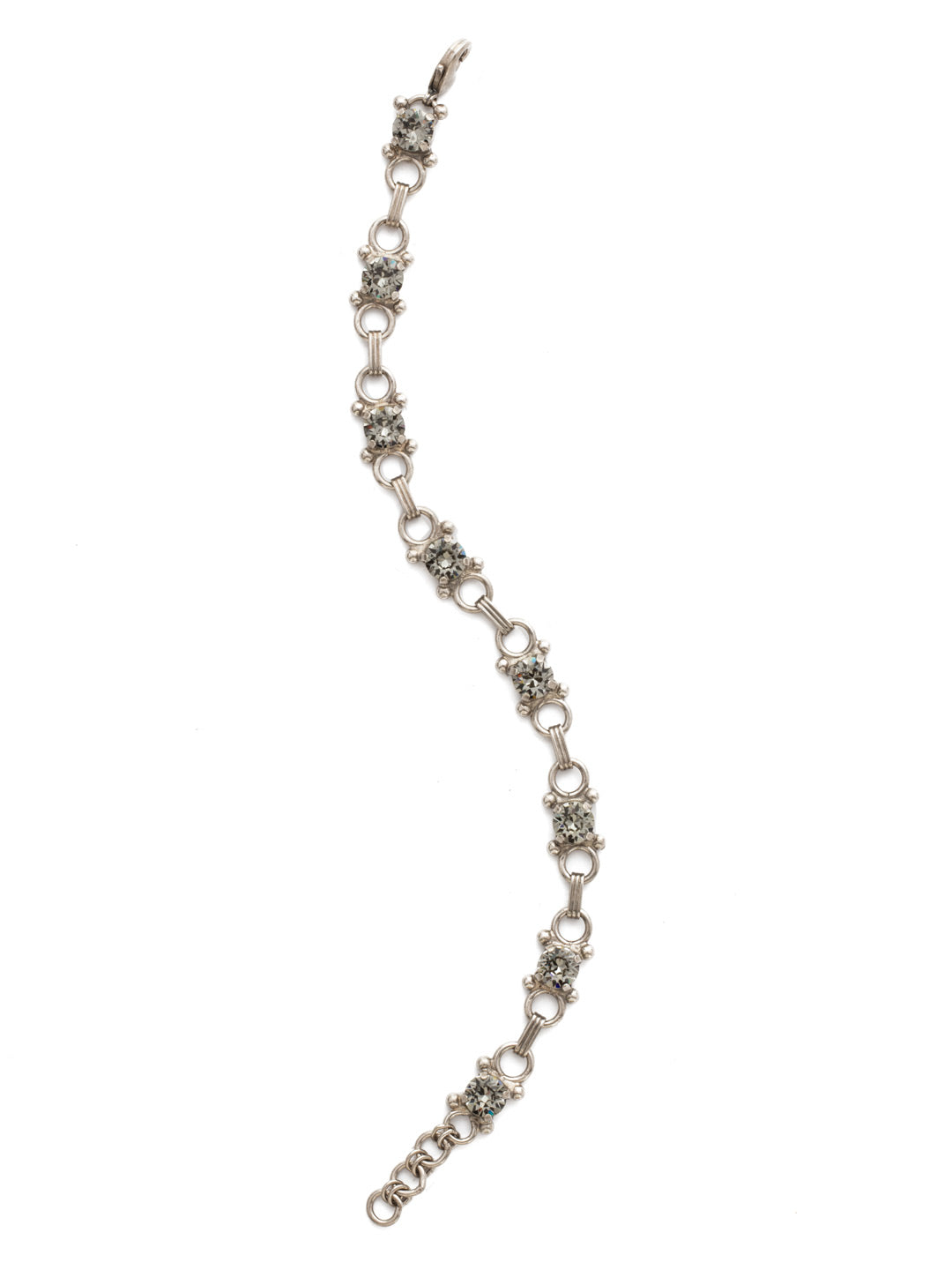 Mini Eyelet Line Bracelet Tennis Bracelet - BDH5ASBD - <p>Our mini Eyelet Line Bracelet offers a classic design with edgy elements. Add this line bracelet to any look for just enough sparkle. From Sorrelli's Black Diamond collection in our Antique Silver-tone finish.</p>