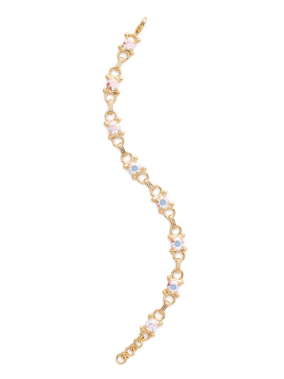 Mini Eyelet Line Bracelet Tennis Bracelet - BDH5BGCAB - <p>Our mini Eyelet Line Bracelet offers a classic design with edgy elements. Add this line bracelet to any look for just enough sparkle. From Sorrelli's Crystal Aurora Borealis collection in our Bright Gold-tone finish.</p>