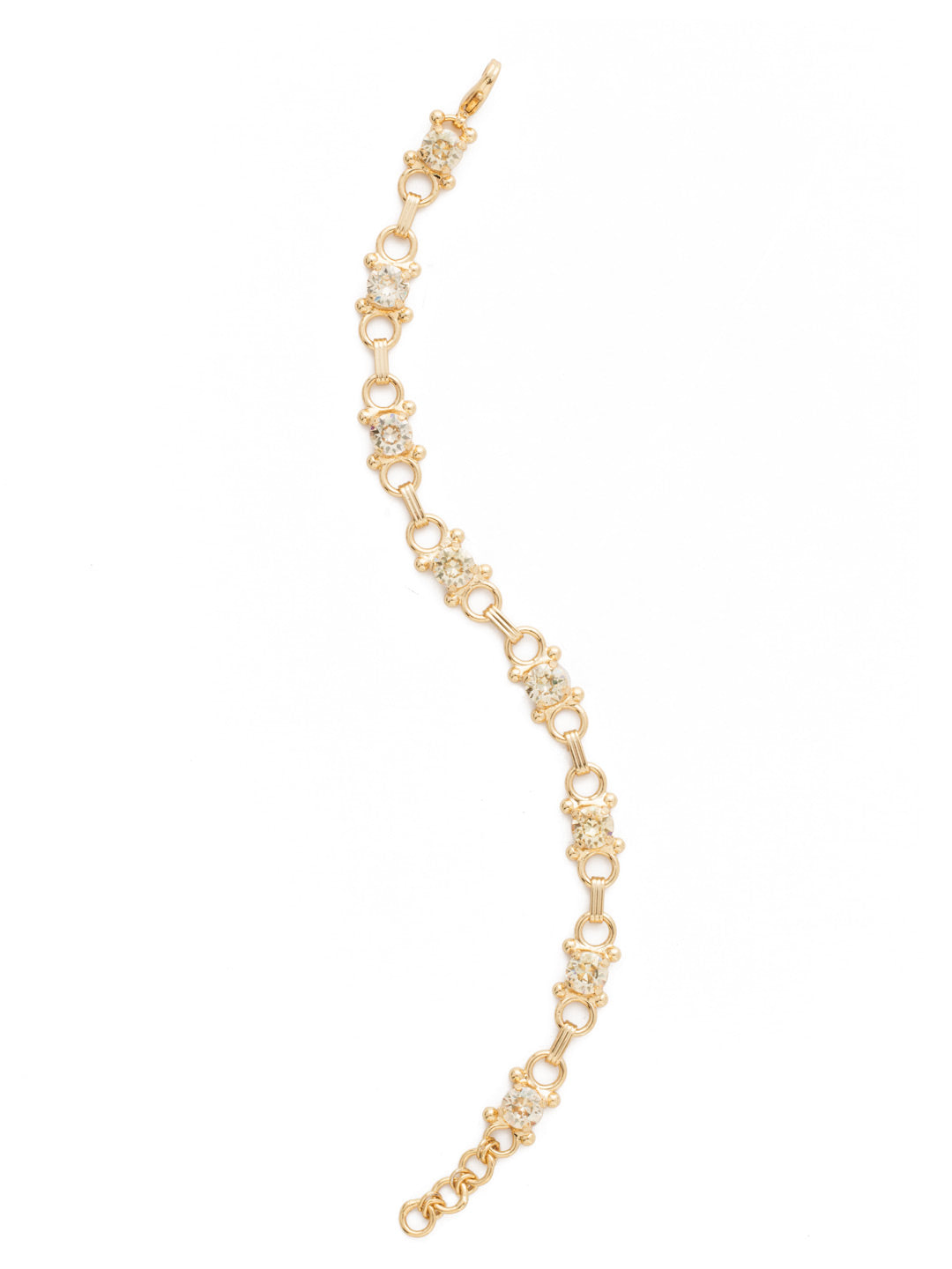 Mini Eyelet Line Bracelet Tennis Bracelet - BDH5BGCCH - <p>Our mini Eyelet Line Bracelet offers a classic design with edgy elements. Add this line bracelet to any look for just enough sparkle. From Sorrelli's Crystal Champagne collection in our Bright Gold-tone finish.</p>