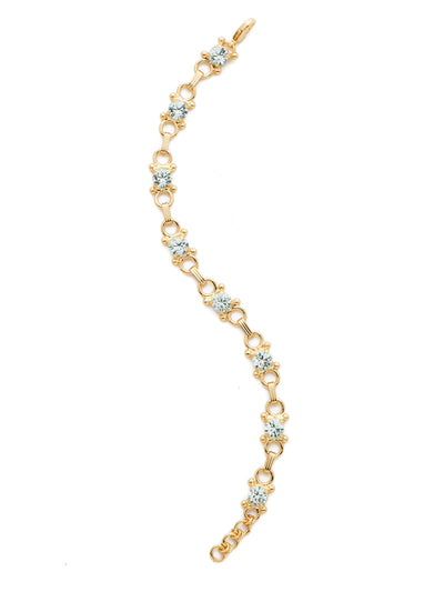 Mini Eyelet Line Bracelet Tennis Bracelet - BDH5BGLAQ - <p>Our mini Eyelet Line Bracelet offers a classic design with edgy elements. Add this line bracelet to any look for just enough sparkle. From Sorrelli's Light Aqua collection in our Bright Gold-tone finish.</p>