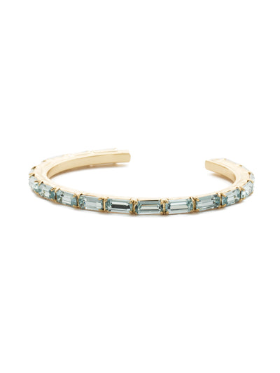 Brilliant Baguette Cuff Bracelet - BDK49BGLAQ - <p>This cuff bracelet features repeating crystal baguettes and can be mixed and matched in a myriad of ways. From Sorrelli's Light Aqua collection in our Bright Gold-tone finish.</p>