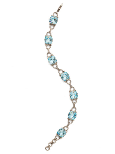 Eyelet Line Tennis Bracelet - BDN16ASAQU - A classic design that can be added to any look for just enough sparkle. From Sorrelli's Aquamarine collection in our Antique Silver-tone finish.