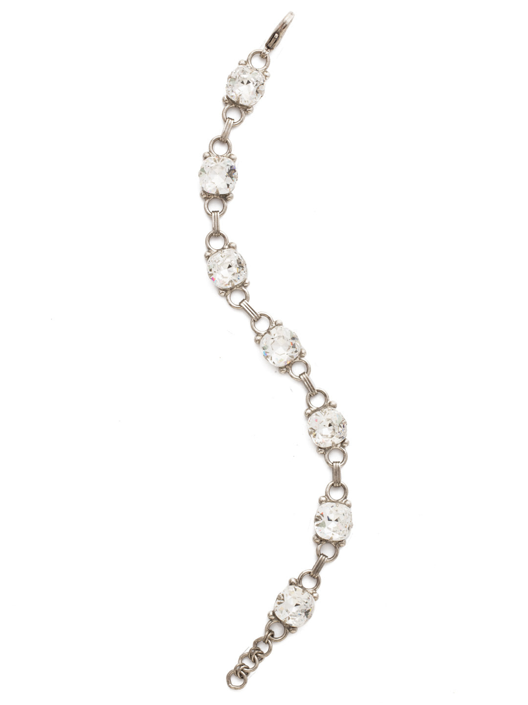 Eyelet Line Tennis Bracelet - BDN16ASCRY - <p>A classic design that can be added to any look for just enough sparkle. From Sorrelli's Crystal collection in our Antique Silver-tone finish.</p>