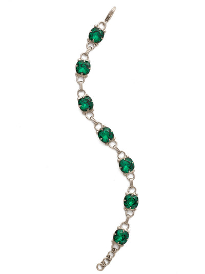 Eyelet Line Tennis Bracelet - BDN16ASEME - <p>A classic design that can be added to any look for just enough sparkle. From Sorrelli's Emerald collection in our Antique Silver-tone finish.</p>