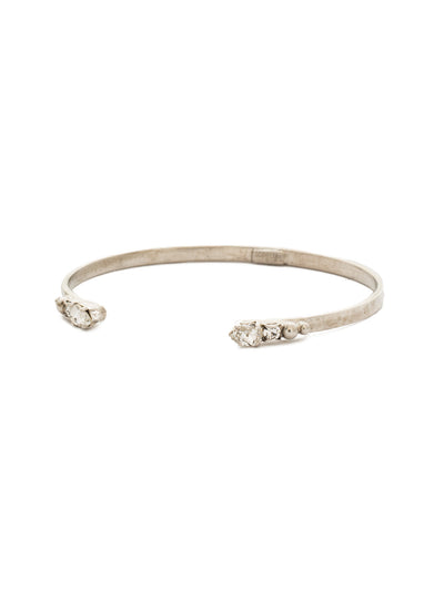 Simple Styling Open Cuff Bracelet - BDN9ASCRY - <p>The perfect layering cuff simply adorned with crystals on both ends. From Sorrelli's Crystal collection in our Antique Silver-tone finish.</p>