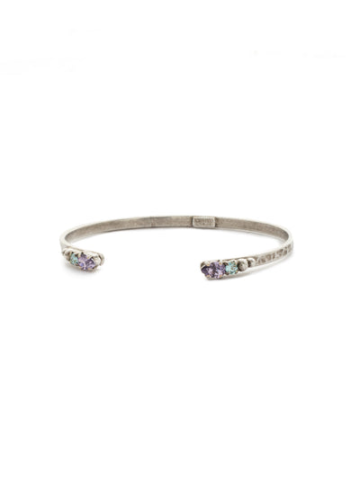 Simple Styling Open Cuff Bracelet - BDN9ASLPA - <p>The perfect layering cuff simply adorned with crystals on both ends. From Sorrelli's Lilac Pastel collection in our Antique Silver-tone finish.</p>