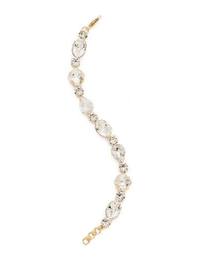 Narcissus Tennis Bracelet - BDQ37BGCRY - <p>Oval, round, pear and square crystals line up in this classic, yet surprisingly contemporary style. From Sorrelli's Crystal collection in our Bright Gold-tone finish.</p>