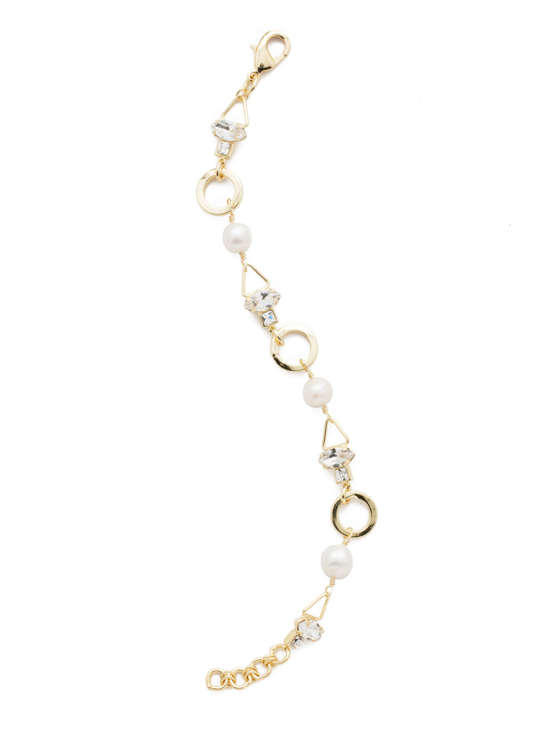 Hadley Tennis Bracelet - BEB16BGMDP - <p>A combination of pearls, petite crystals and charming geometric shapes create this modern form bracelet. Wear the Hadley Bracelet with complimenting cuffs and classic line bracelets for a signature Sorrelli stack. From Sorrelli's Modern Pearl collection in our Bright Gold-tone finish.</p>