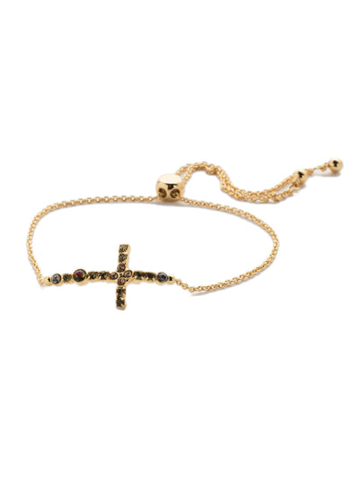 Giovanna Slider Bracelet - BEN1BGCSM - <p>The Giovanna Slider Bracelet features the crystal-encrusted cross fans are looking to slip on. Just adjust to your wrist size and you're set. From Sorrelli's Cashmere collection in our Bright Gold-tone finish.</p>