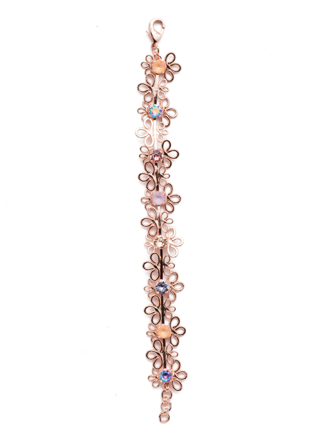 Prunella Tennis Bracelet - BES13RGLVP - <p>Celebrate spring in the Prunella Tennis Bracelet. Hand-soldered metal is shaped into petal-perfect shapes accented with sparkling crystals. From Sorrelli's Lavender Peach collection in our Rose Gold-tone finish.</p>