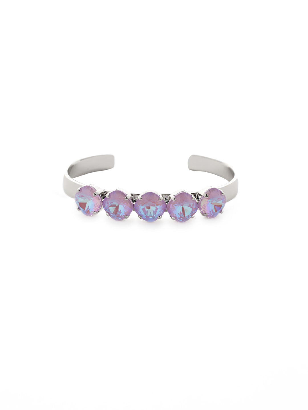 Round Cut Cuff Bracelet - BEY25PDCCC - <p>The Round Cut Cuff Bracelet is perfect for any occasion; five round cut crystals line a metal tone adjustable cuff band. From Sorrelli's Cotton Candy Clouds collection in our Palladium finish.</p>