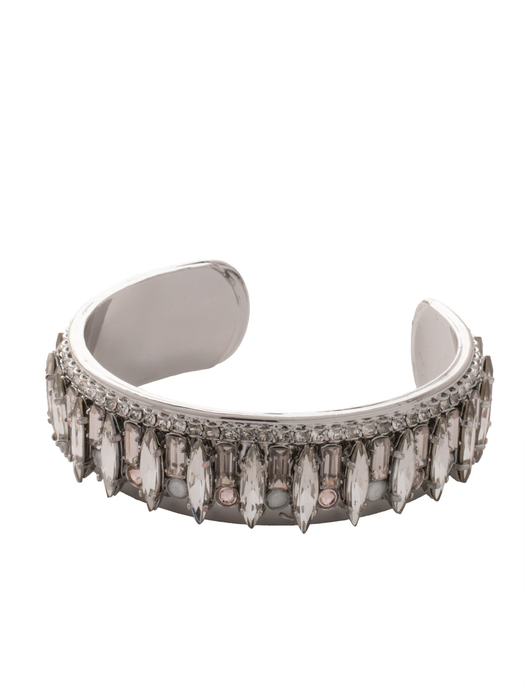 Emory Cuff Bracelet - BFC20PDSNB - <p>The Emory Cuff Bracelet features intricate details; baguette, round, and emerald cut crystals encompass an adjustable cuff band. From Sorrelli's Snow Bunny collection in our Palladium finish.</p>