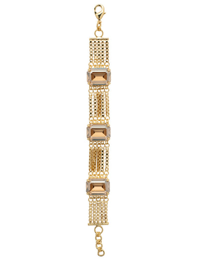 Brynn Studded Tennis Bracelet - BFC22BGRSU - <p>The Brynn Studded Tennis Bracelet features three emerald cut crystals nestled between rows of box chains, secured with a lobster claw clasp. From Sorrelli's Raw Sugar collection in our Bright Gold-tone finish.</p>