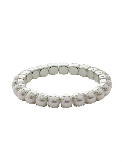 8 inch Sienna Stretch Bracelet - BFD60PDMDP - <p>A modern take on a classic style, the Sienna Stretch Bracelet features a line of crystals on a sturdy jewelers' filament, stretching to fit most wrists comfortably, without the hassle of a clasp! (8 inches in diameter, fits larger wrist sizes) From Sorrelli's Modern Pearl collection in our Palladium finish.</p>