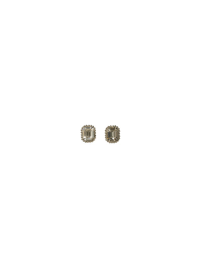 Octavia Scalloped Stud Earrings - EBW18ASAES - <p>Savvy and sophisticated, these emerald cut crystal solitaire earrings are finished with a vintage-inspired decorative edged border for a simply stunning look. From Sorrelli's Aegean Sea collection in our Antique Silver-tone finish.</p>