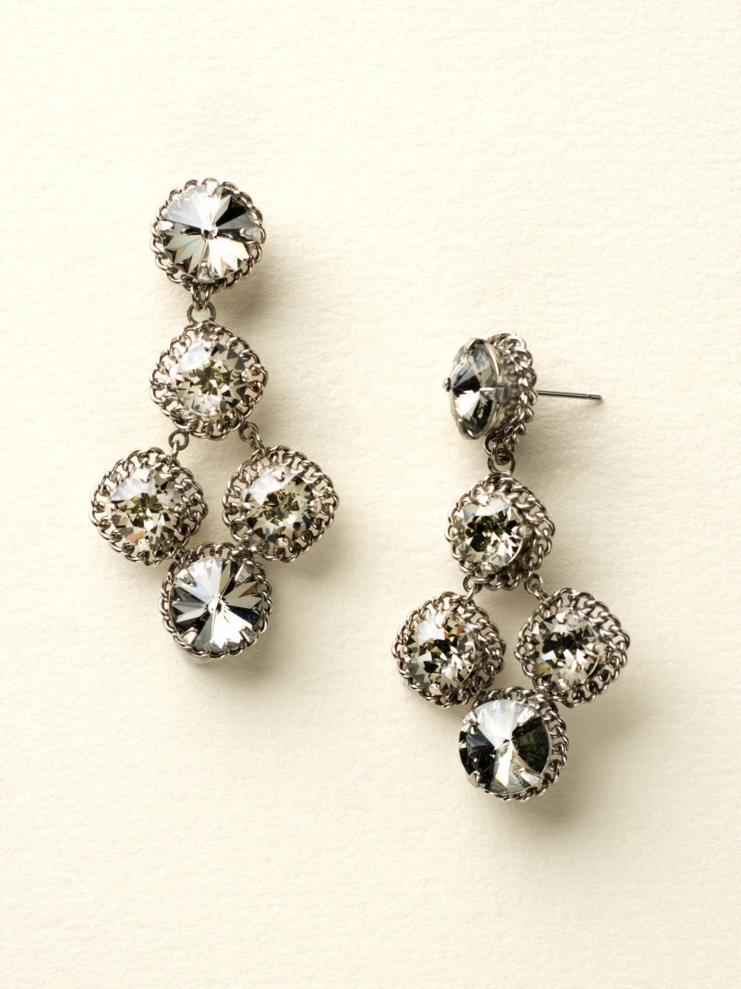 Too Hot To Stop Earring - ECN2ASCRO - These earrings have style that just doesn't quit! Dangling crystals in a vintage setting will see any wardrobe through the Holiday season and beyond.