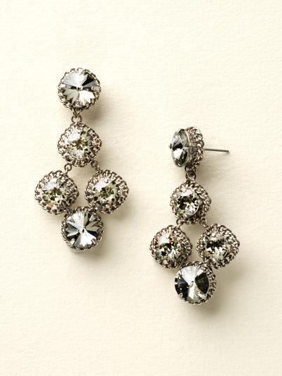 Too Hot To Stop Earring - ECN2ASCRO - These earrings have style that just doesn't quit! Dangling crystals in a vintage setting will see any wardrobe through the Holiday season and beyond.