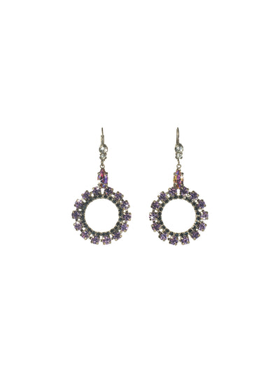 Luxe Loops Earring - ECN37ASHY - You don't need to jump through any hoops to get great style - just a little Sorrelli sparkle! A crystal embedded hoop dangling from a post creates major shine that will have you jumping for joy! From Sorrelli's Hydrangea collection in our Antique Silver-tone finish.