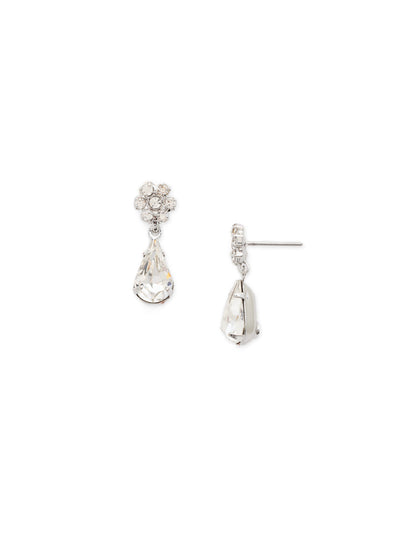 Susan Dangle Earring - ECP25PDCRY - <p>Several small crystals form a floral pattern on the post of these earrings, with a teardrop crystal prominently dangling below. The dainty design gives you the perfect amount of sparkle for everyday wear! From Sorrelli's Crystal collection in our Palladium finish.</p>