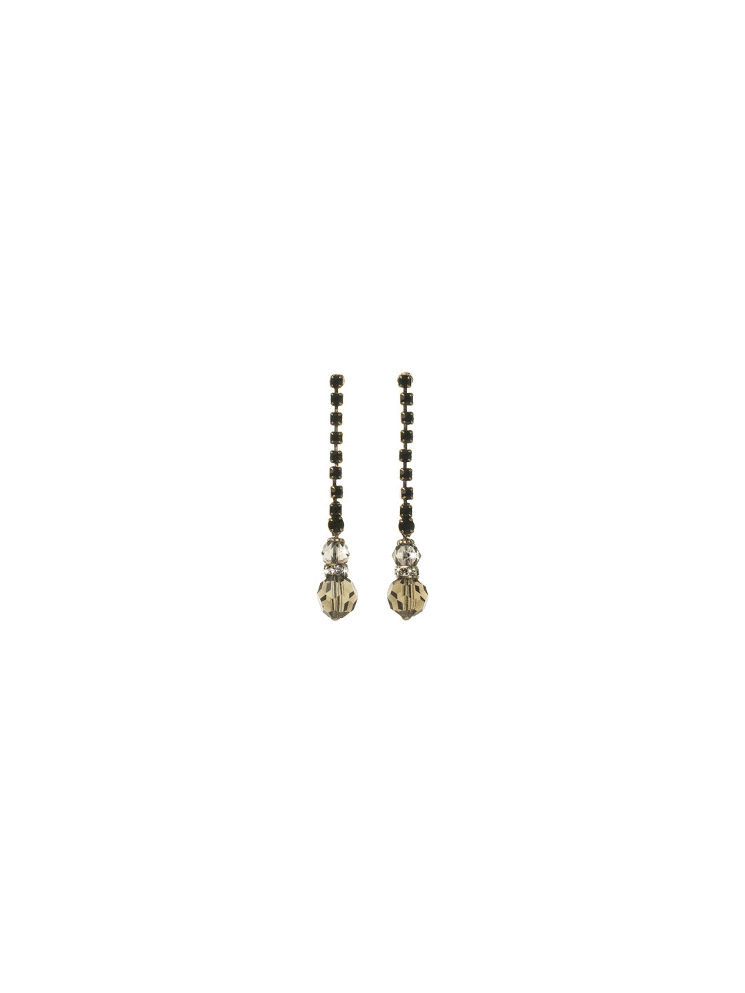 Linear Crystal Drop Earring - ECR52ASEM - Two gems are anchored by a crystal chain to form the perfect drop of dazzle.