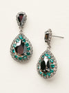 Oval Encrusted Crystal Dangle Earrings