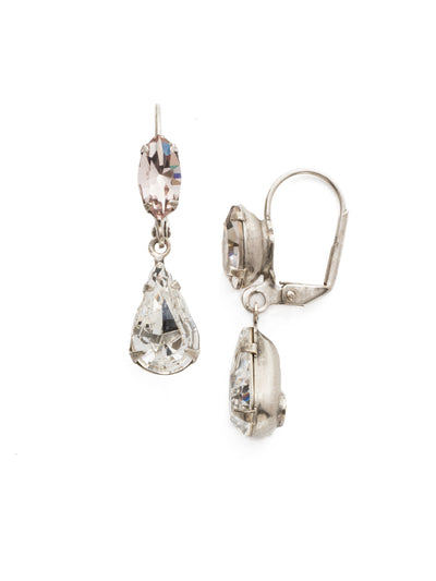 Teardrop Navette Dangle Earrings - ECZ16ASSNB - <p>A single navette sits atop a teardrop crystal in this simply stated french wire earring. From Sorrelli's Snow Bunny collection in our Antique Silver-tone finish.</p>