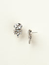 Oval and Crystal Cluster Post Earring