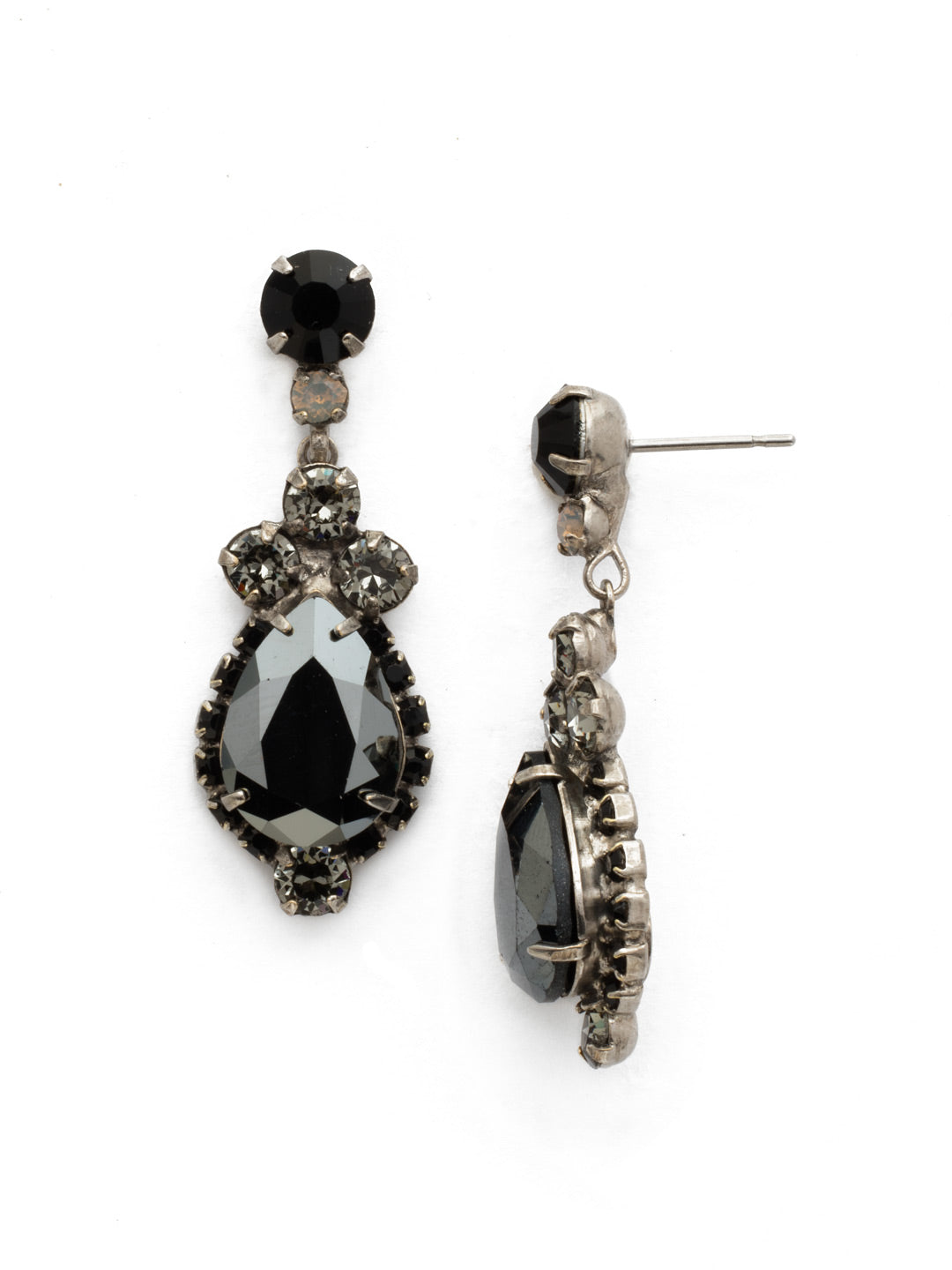 Central Teardrop and Round Crystal Dangle Earrings - EDA55ASBON - Sorrelli