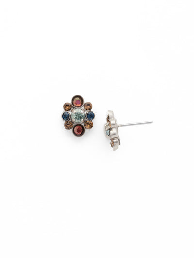 Embellished Rounds Post Earring - EDG23ASBBR - Petite posts designed with varying sizes of round crystals that are ideal for everyday wear.