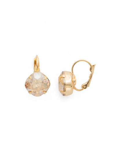 Cushion-Cut Dangle Earrings - EDL12BGDCH - <p>A simple, yet stunning earring featuring a cushion cut crystal that will never go out of style. From Sorrelli's Dark Champagne collection in our Bright Gold-tone finish.</p>